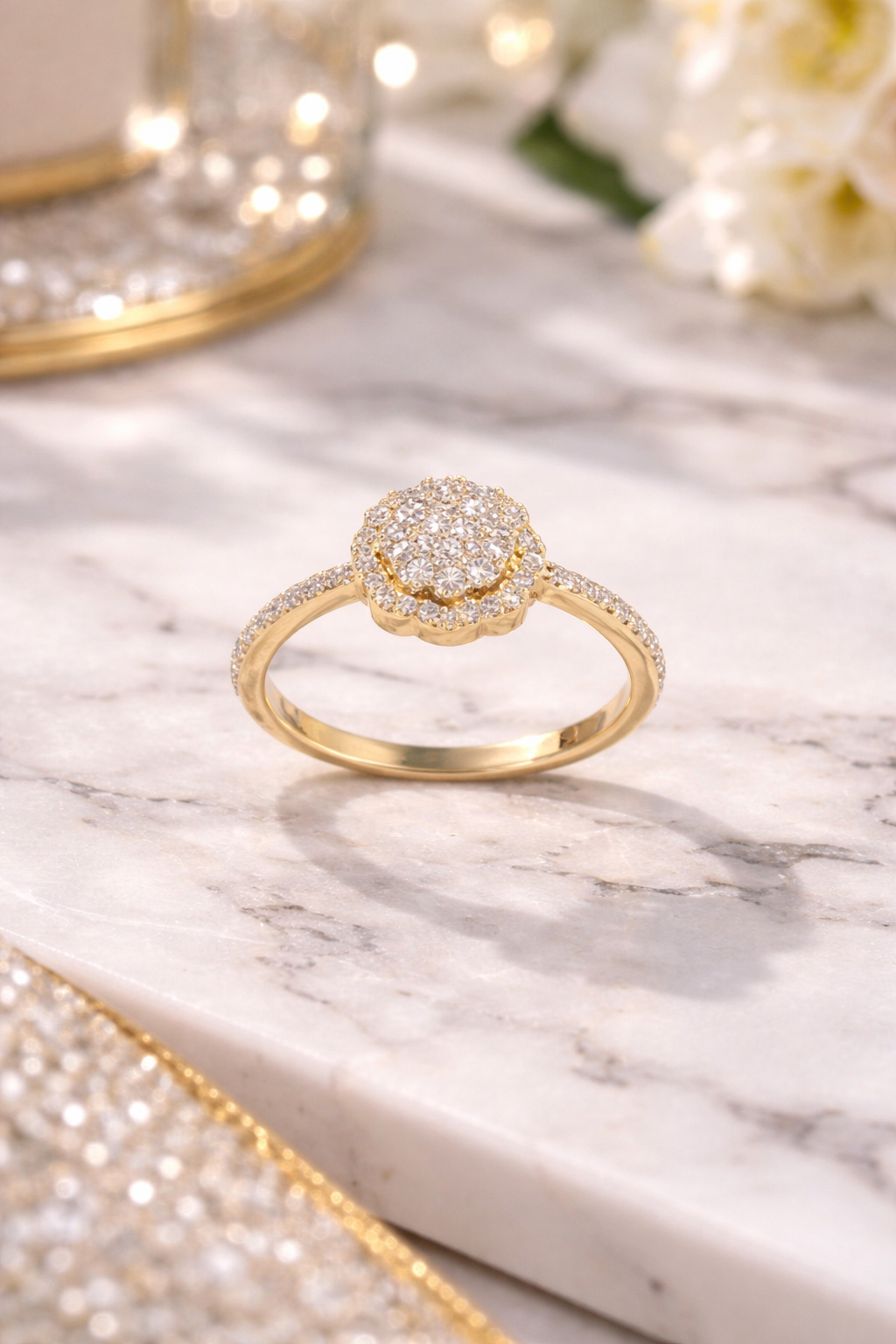 Diamond Flower Ring
