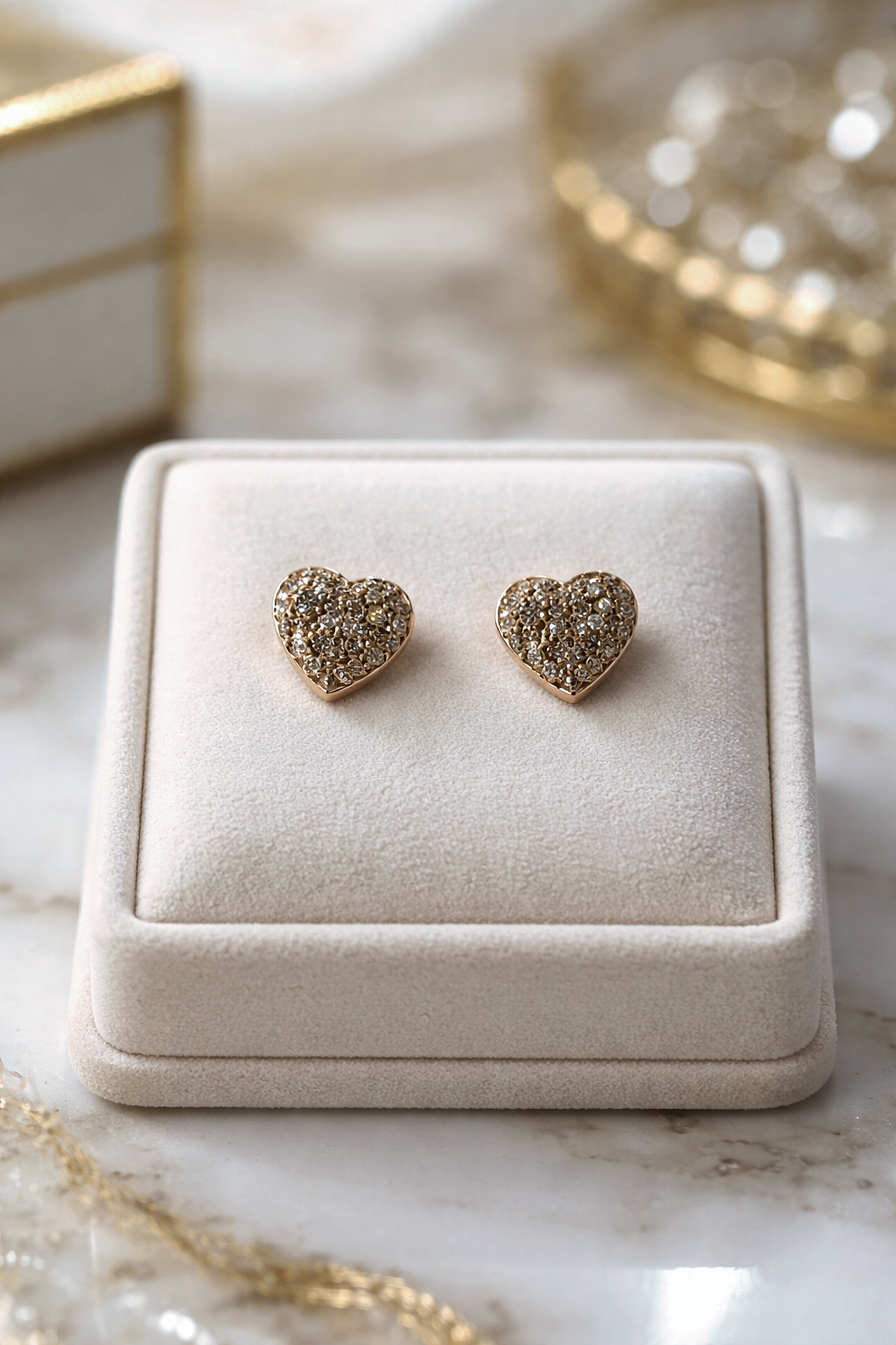 Heart-Shaped Diamond Earrings