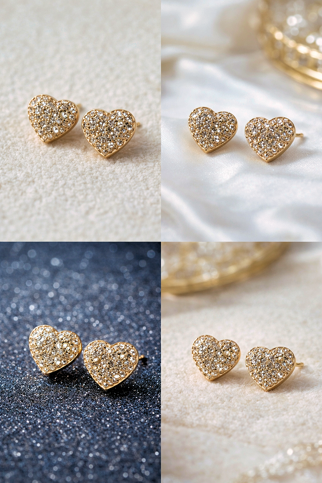 Heart-Shaped Diamond Earrings