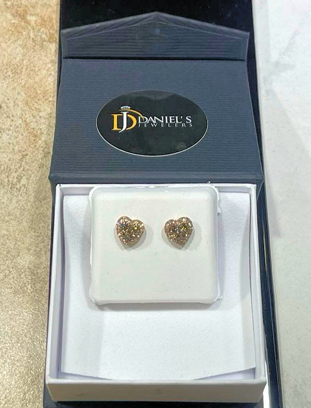 Heart-Shaped Diamond Earrings