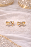Diamond & Gold Bow Earrings
