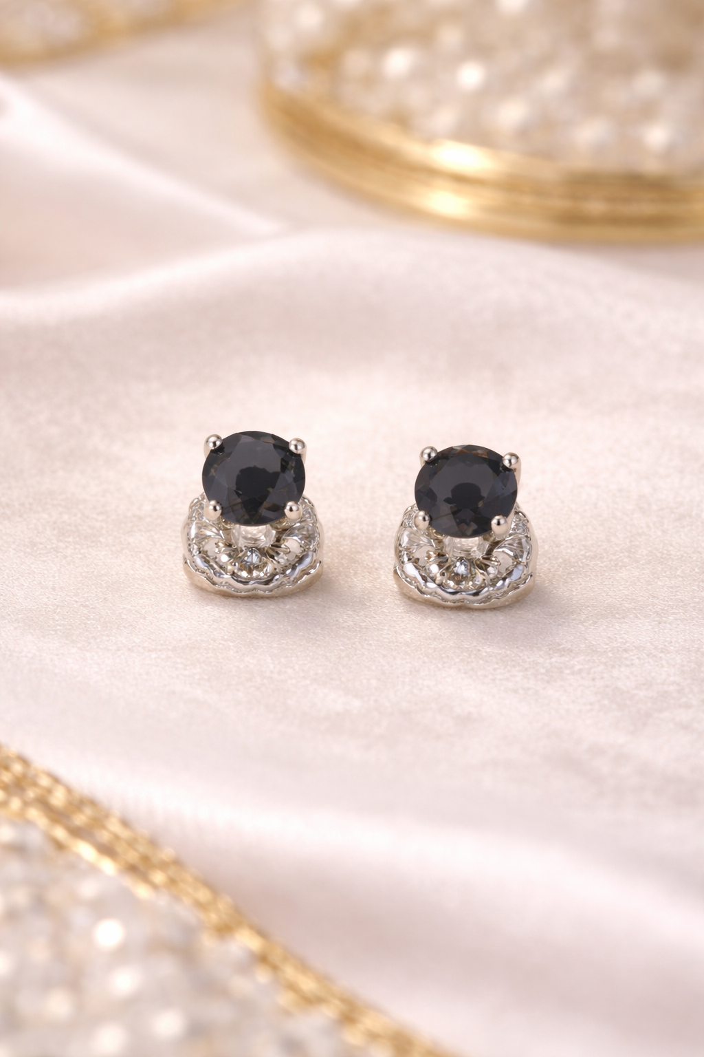 Black Diamond Stud Earrings