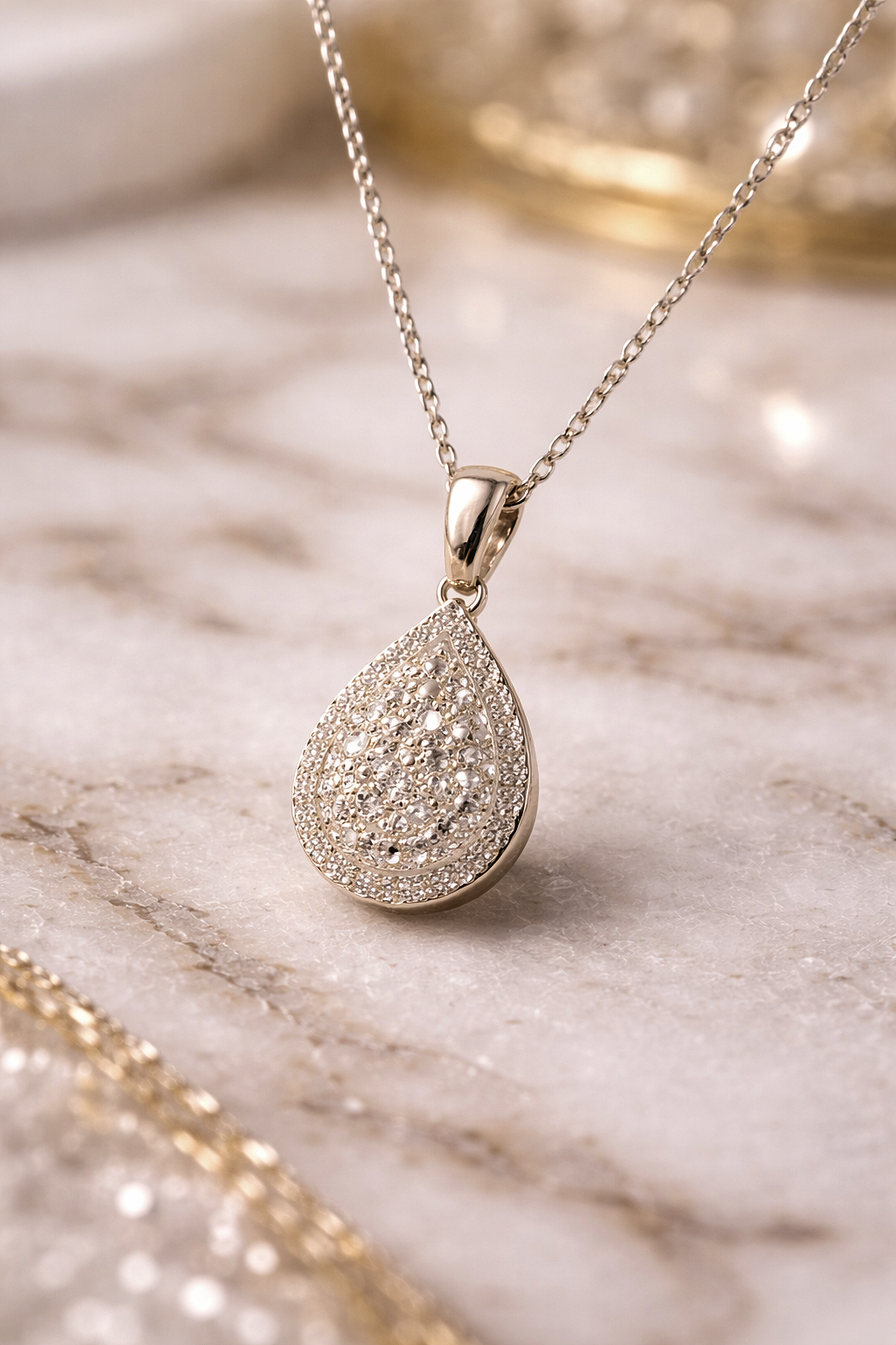 Pear Shape Diamond Pendant Necklace