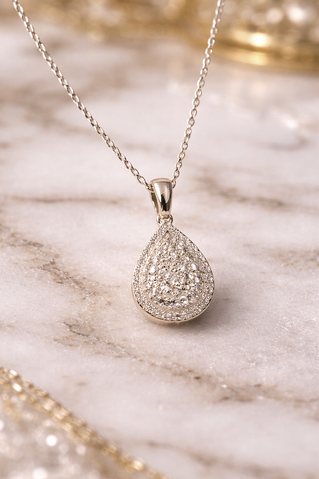 Pear Shape Diamond Pendant Necklace